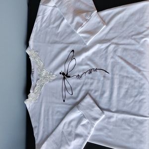 New Womens cotton long sleeve shirt- dragonfly design with "Still I rise" saying